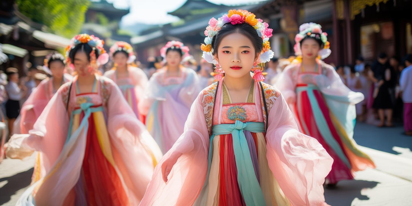 峄城冠世榴园祭花神大典:汉服少女簪花巡游,引燃国风热潮